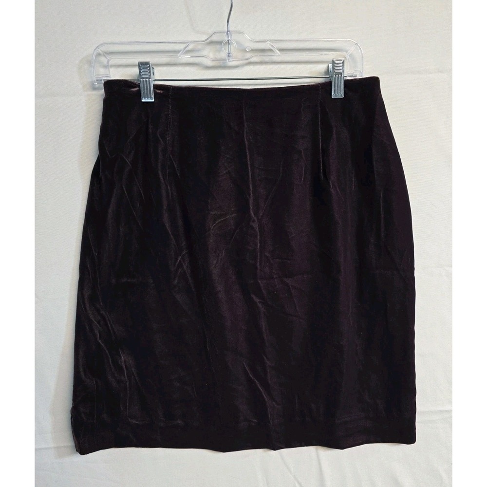 ALFANI Women's Velvet  Skirt Short  Brown 10 Lined Zip Vintage
